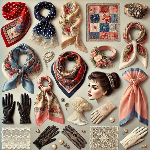 Retro Vintage Scarfs and Gloves