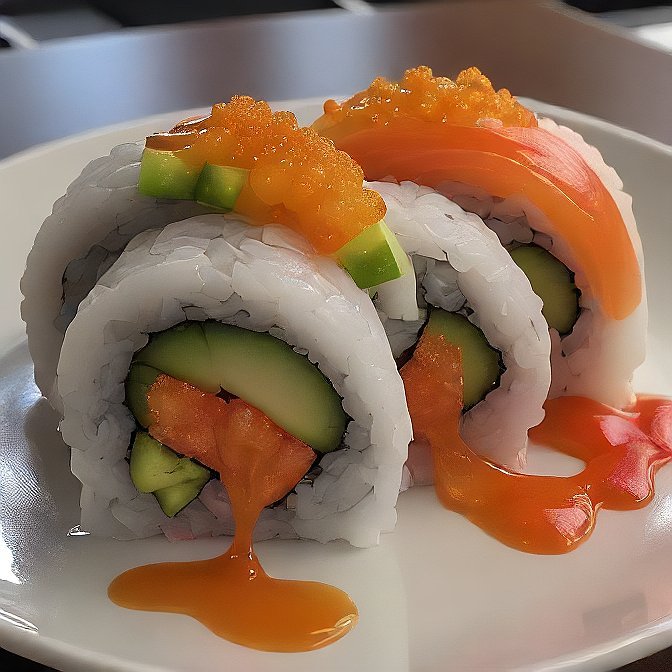 Rainbow Masago Sushi Roll