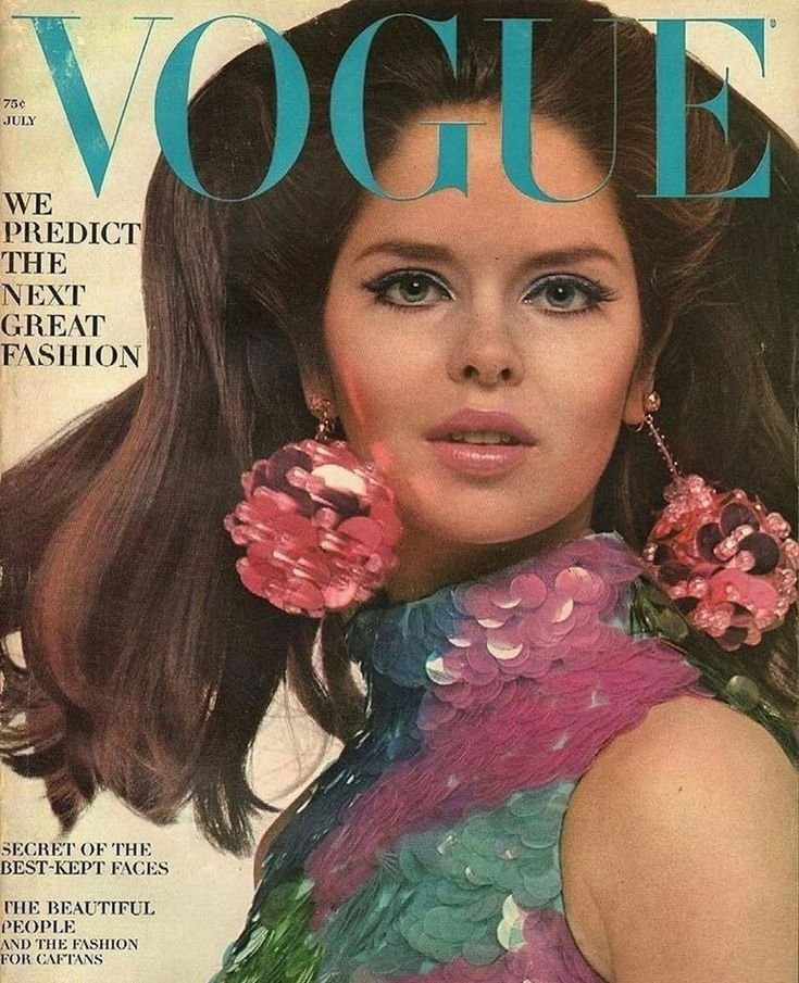 Barbara Bach on the cover of Vogue, July 1966 issue. Photographed by Richard Avedon. © Condé Nast Publications / Vogue Magazine.