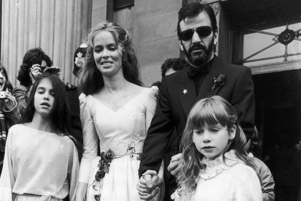 Ringo Starr and Barbara Bach leaving Marylebone Register Office after their wedding, April 27 1981, London. Photograph by Keystone/Hulton Archive/Getty Images. © Getty Images / Hulton Archive.
